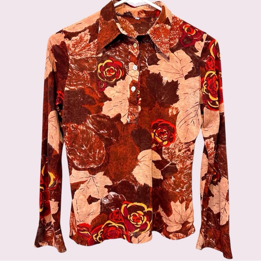 Vintage fall foliage button down shirt